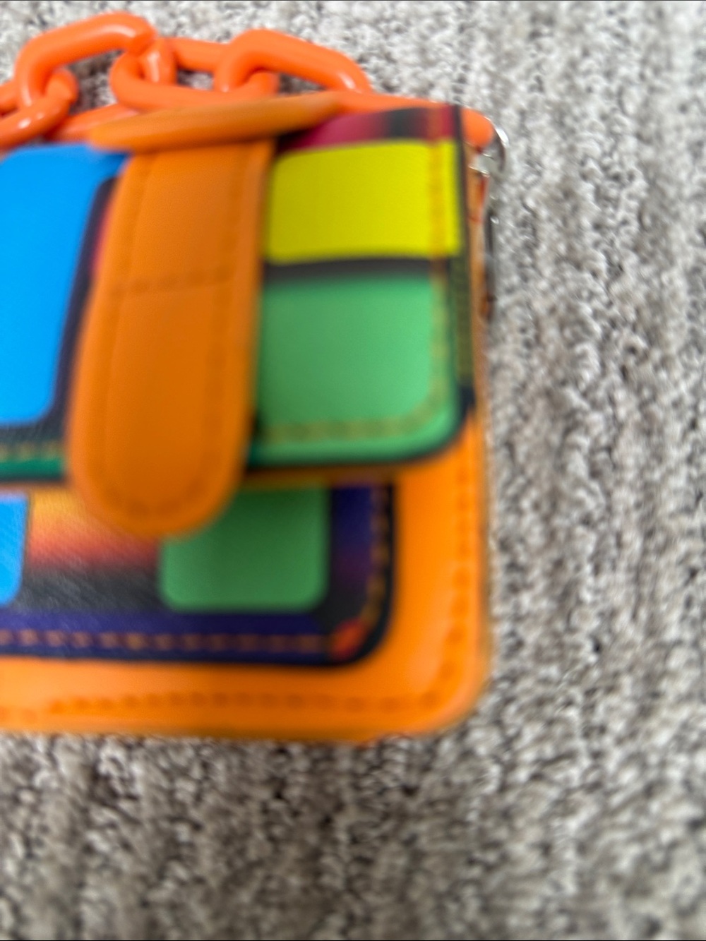 Source Unknown Orange Multicolor Mini Crossbody with Chunky Chain - Picture 2 of 11